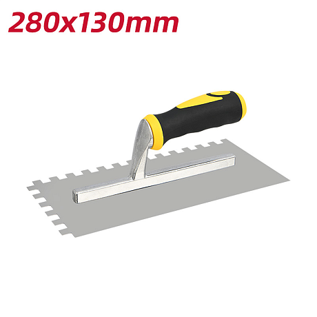 Гладилка Deli YS EDL509321, нержавеющая, 280 x 130 мм, зуб 10 x 10 мм