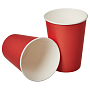 Стакан картонный 300 мл, 1 сл., 50 шт/упак, красный
