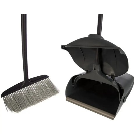 Набор для уборки пола совок (ловушка) + щетка, серый (IT-0446)