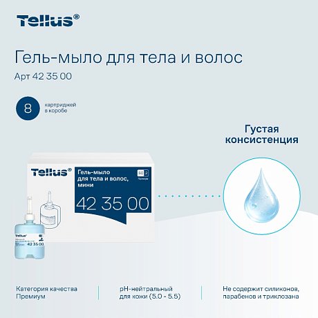 Мыло-гель Tellus Премиум для тела и волос, 475 мл, SC2 мини (423500)