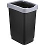 Урна для мусора IDEA, 25 л,  пластик, черный, серый