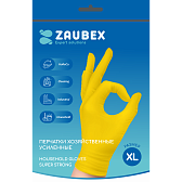 Перчатки хозяйственные латексные Zaubex, усиленные