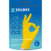 Перчатки латексные хозяйственные  Zaubex, стандарт