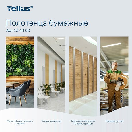 Полотенца бумажные Tellus Синглфолд Баланс, листовые, 1 слой, 250 листов, H3 (134400)
