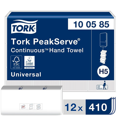 Полотенца бумажные TORK PeakServe Universal листовые с непрерывной подачей, Н5 (100585)