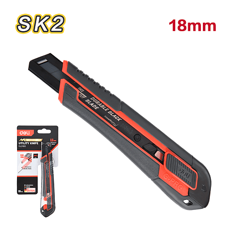 Нож строительный Deli YS EDL018G, 18 мм, универсальный