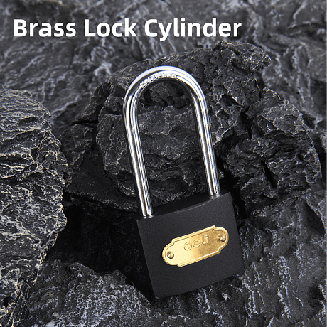 Замок навесной Deli EDLEDL508406, 60 мм, автомат, 3 ключа, защита от влаги