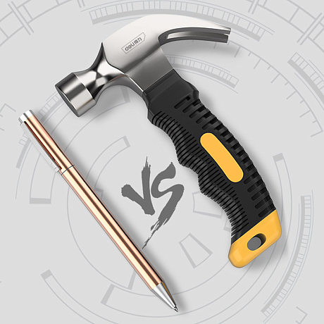 Молоток-гвоздодер Deli YS EDL441008, 0,25 кг, фибергласовая рукоятка