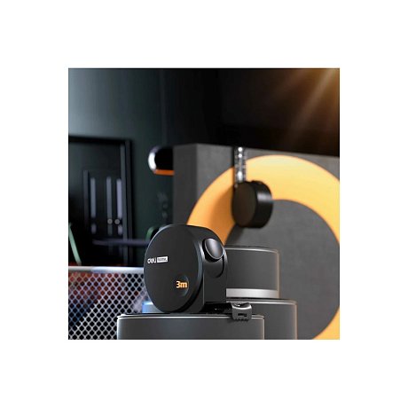 Рулетка Deli HS EHT8316, 3м х 16 мм, Soft Touch, черный