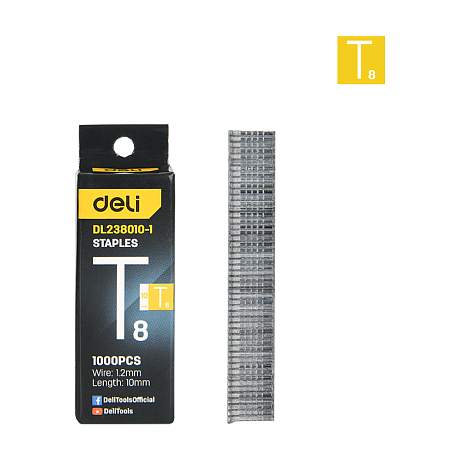 Скоба T Deli EDL238010-1, 1,2x10 мм, 1000 шт.