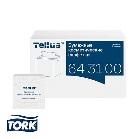 Салфетки Tellus Премиум для лица, 90 шт/упак, в кубе, белые (643100)
