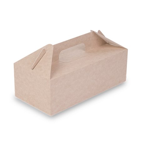 Контейнер бумажный с ручками, 290х143х98, 25 шт/упак, крафт