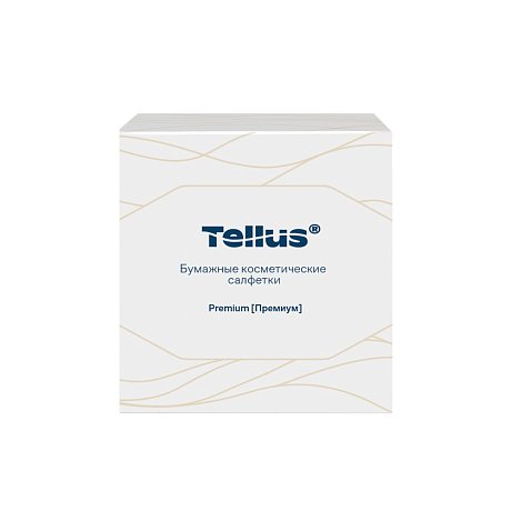 Салфетки Tellus Премиум для лица, 90 шт/упак, в кубе, белые (643100)