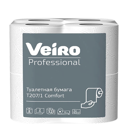 Бумага туалетная Professional Comfort, 2 слоя, 8 рулонов, 15 м (T207/1)