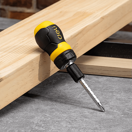 Двухсторонняя отвертка Deli YS EDL626010, с трещоткой, PH2+SL6