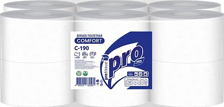 Бумага туалетная  PROtissue 200м, 1 слой, 100% целлюлоза (C190)