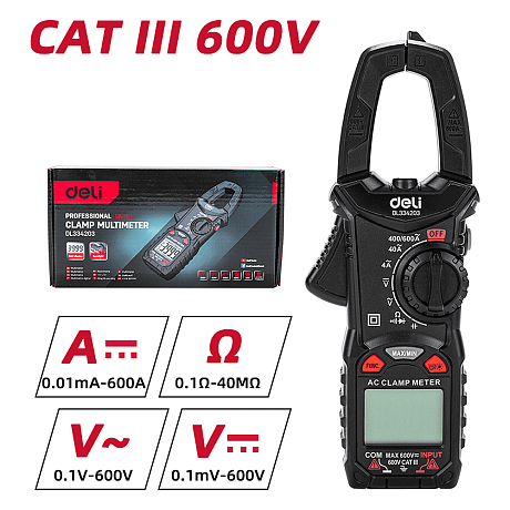 Токоизмерительные клещи Deli RS EDL334203