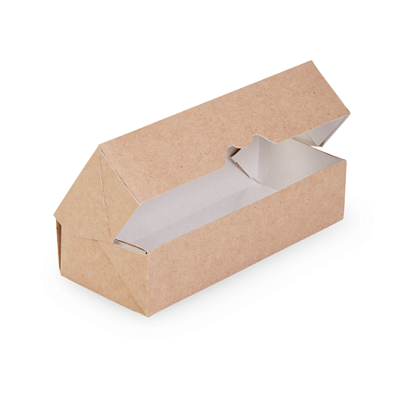 Контейнер бумажный 460 мл, 167х70х40, 25 шт/упак, крафт