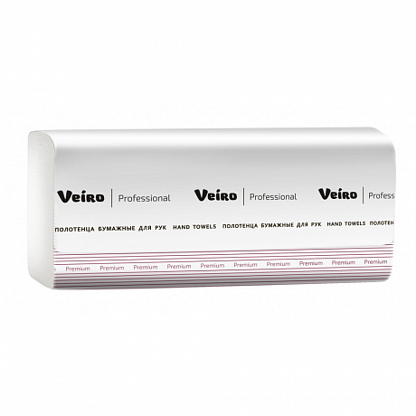 Полотенца бумажные Veiro Professional Premium, V-сложение, 1 слой, 250 шт/упак ( KV313)