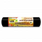Мешки для мусора "Mirpack Classic", 12 мкм, 120 л, 10 шт/рулон, черный