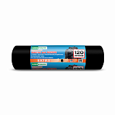 Мешки для мусора "Mirpack Extra", 14 мкм, 120 л, 10 шт/рулон, черный
