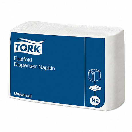 Салфетки для диспенсера TORK Fastfold, 300 шт/упак, 24х30 см, белый, N2 (10933)