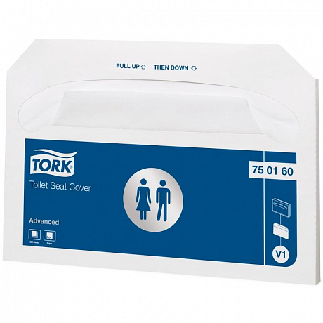 Покрытия бумажные индивидуальные Tork Advanced на унитаз, V1 (750160)