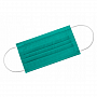 Маска одноразовая двухслойная прямоугольная с фиксатором для носа, 50 шт/упак, бирюзовый