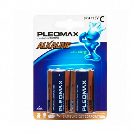 Батарейки алкалиновые "Pleomax C/LR14", 2 шт