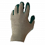 Перчатки трикотажные х/б одинарный латексный облив, 13 кл. вязки, белый, зеленый