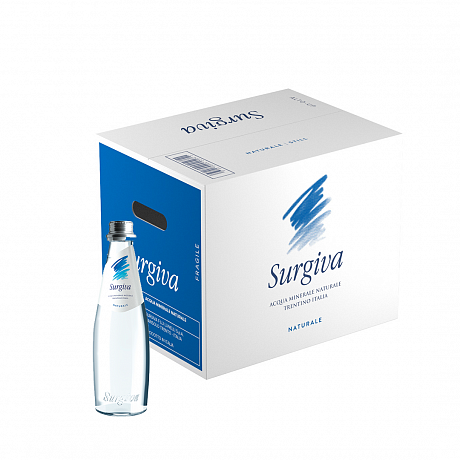 Вода минеральная "Surgiva", 0.25 л, негазированная, 24 бут/упак, стеклянная бутылка