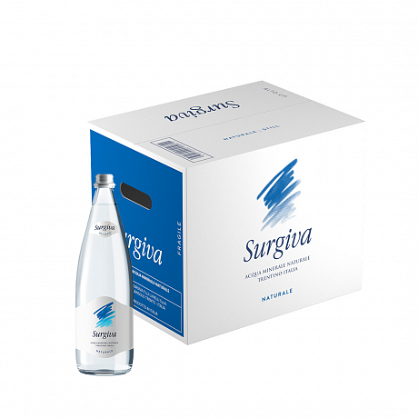 Вода минеральная "Surgiva", 1 л, негазированная, 12 бут/упак, стеклянная бутылка