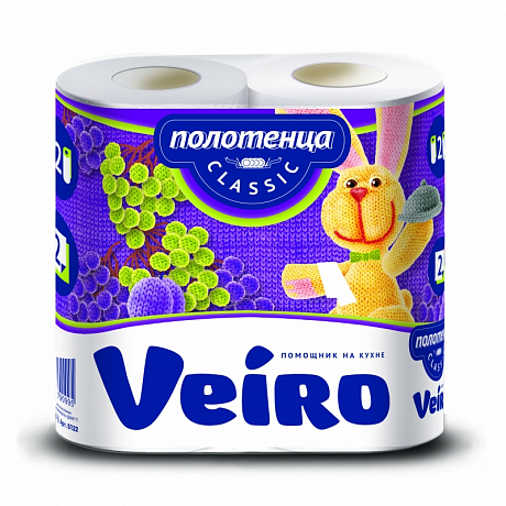 Полотенца бумажные Veiro Classic в рулонах, 2 слоя, 12.5 м