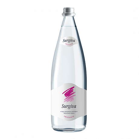 Вода минеральная "Surgiva", 1 л, газированная, стеклянная бутылка