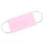 Маска одноразовая двухслойная прямоугольная с фиксатором для носа, 50 шт/упак, розовый