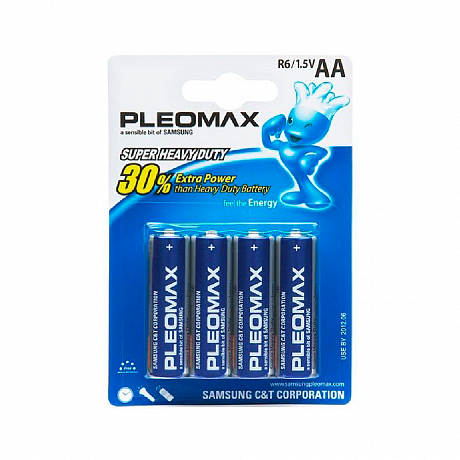 Батарейки солевые Samsung "Pleomax AA/R6", 4 шт