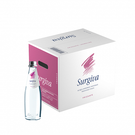 Вода минеральная "Surgiva", 0.25 л, газированная, 24 бут/упак, стеклянная бутылка