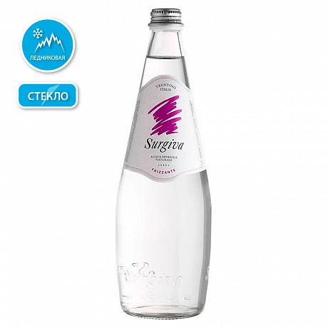 Вода минеральная "Surgiva", 0.75 л, газированная, стеклянная бутылка
