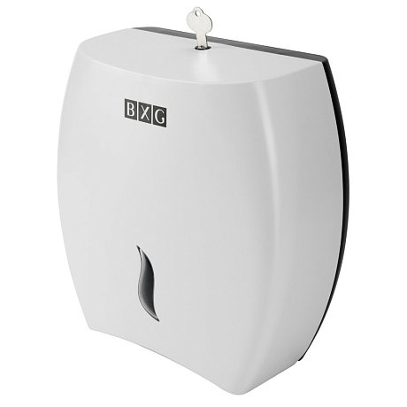Диспенсер для туалетной бумаги в больших и средних рулонах BXG-PD-8002, ABS-пластик, белый