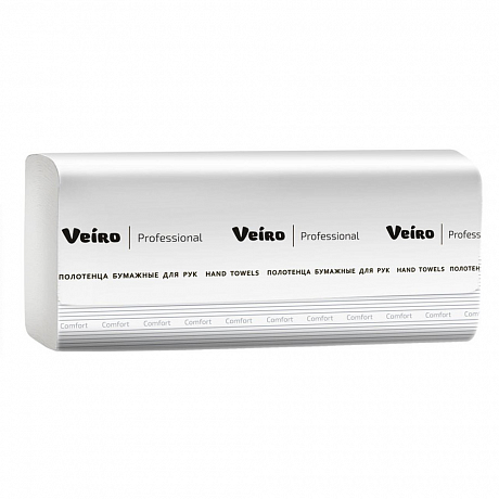 Полотенца бумажные Veiro Professional Comfort, V-сложение, 3 слоя, 180 шт/упак (KV211)